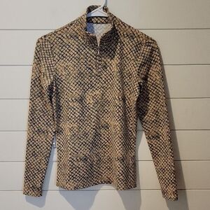 J. McLAUGHLIN 1/4 ZIP JACKET  XS  GREEN/TAN